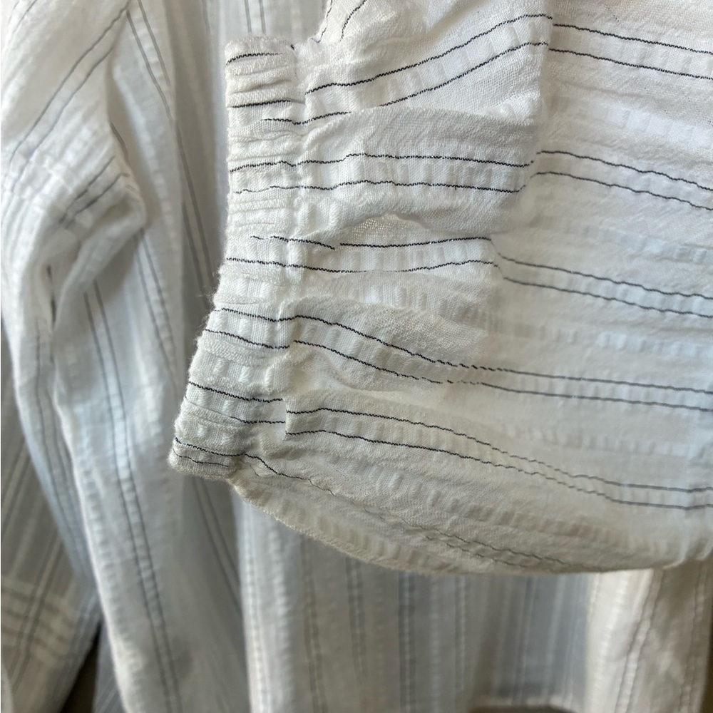 INC International Concepts White Cotton Boho Peasant Top. Balloon Sleeves. NWOT. - Picture 4 of 13